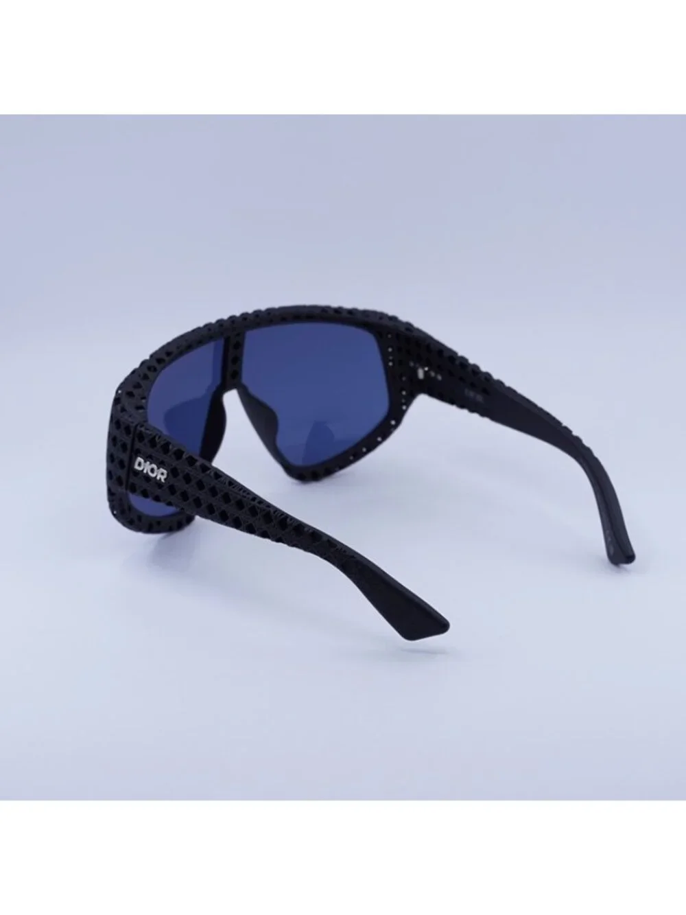 Dior DIOR3D M1U 11B0 Sunglasses Matte Black Shield Frame, Blue Lenses